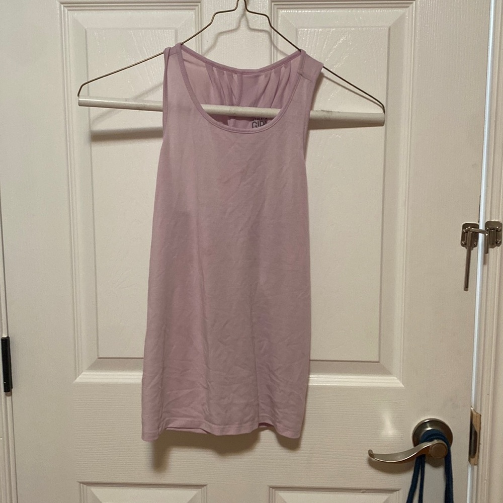 Lilac Athleta girl criss cross back workout top